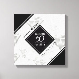 Elegant 60:e Diamond Bröllop-årsdagen Canvastryck