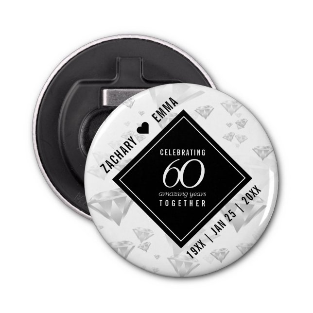 Elegant 60:e Diamond Bröllop-årsdagen Flasköppnare (Framsidan)