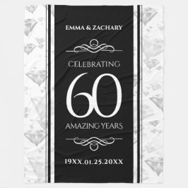 Elegant 60:e Diamond Bröllop-årsdagen Fleecefilt