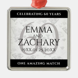Elegant 60:e Diamond Bröllop-årsdagen Julgransprydnad Metall