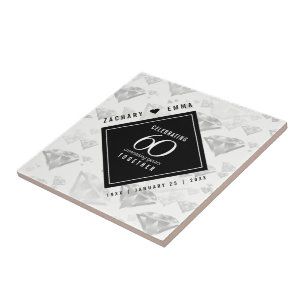 Elegant 60:e Diamond Bröllop-årsdagen Kakelplatta