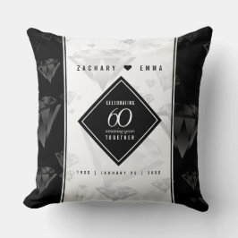 Elegant 60:e Diamond Bröllop-årsdagen Kudde