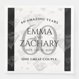 Elegant 60:e Diamond Bröllop-årsdagen Pappersservett