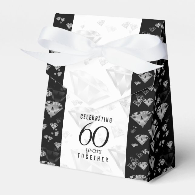 Elegant 60:e Diamond Bröllop-årsdagen Presentaskar (Framsidan Sidan)