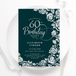 Elegant 60:e födelsedagen Emerald Grönt Silver Ro Inbjudningar<br><div class="desc">Emerald grönt silver blommigt 60 födelsedagsfest inbjudan. Elegantens utformning med ro,  faux silver-folie och typsnitt för typsnitt. Trendig inbjudan-kortets perfekt för en snyggt kvinnlig dag firande. Kan anpassas till vilken ålder som helst. Anpassa med dina egna detaljer. Skrivna Zazzle-inbjudningar eller digital utskrivbar mall för omedelbar nedladdning.</div>