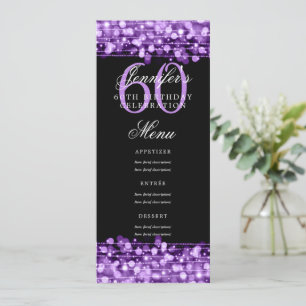 Elegant 60:e Födelsedagsfesten Lila Ljus Inbjudningar