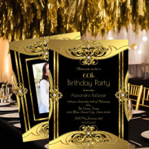 Elegant 60:e Födelsedagsfesten Photo Guld Black