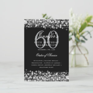 Elegant 60:e Födelsedagsfesten Program Silver med