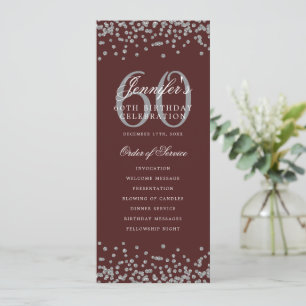 Elegant 60:e födelsedagsprogrammet Silver Menu Bur Inbjudningar