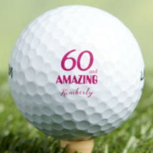 Elegant 60 och fantastisk rosa födelsedag golf bol