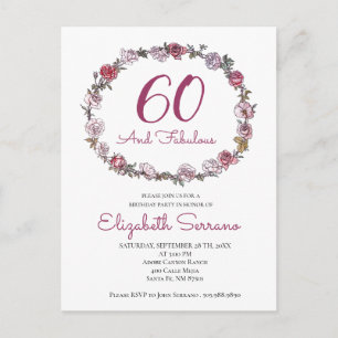 Elegant 60 och flytande Födelsedagsfest inbjudan