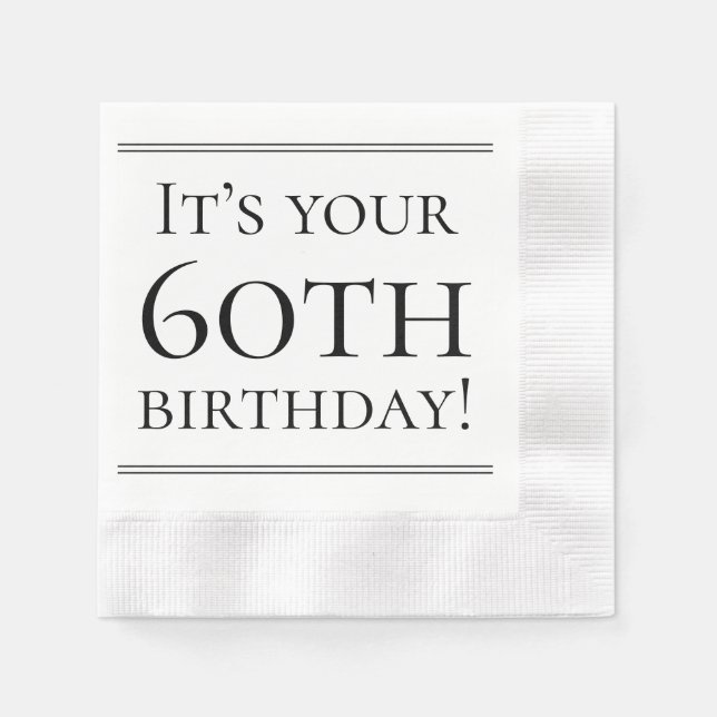 Elegant 60 Pappra blöjor vid födelsedag Pappersservett (Framsidan)