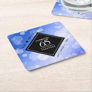 Elegant 65e Blue Sapphire Bröllop årsdag Underlägg Papper Kvadrat