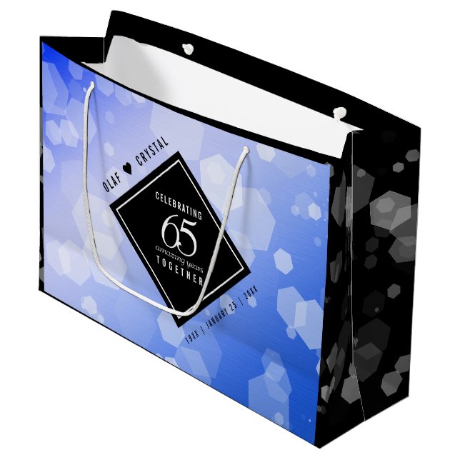 Elegant 65e Blue Sapphire Bröllop-årsdagen (Framsidan Vinklad)
