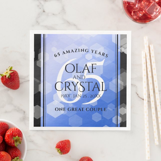 Elegant 65e Blue Sapphire Bröllop-årsdagen Pappersservett (Insitu)