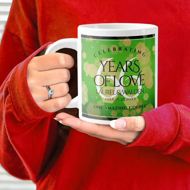Elegant 66:e årsdagen för Titanite Bröllop Jumbo Mugg (66th Wedding Anniversary Jumbo Coffee Mug Cover Photo.)