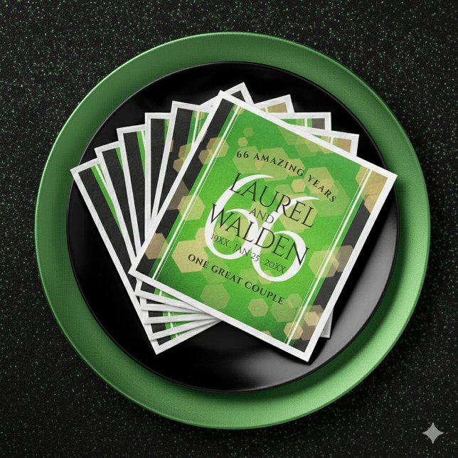 Elegant 66:e årsdagen för Titanite Bröllop Pappersservett (Elegant 66th Titanite Wedding Anniversary Napkins Cover Photo)