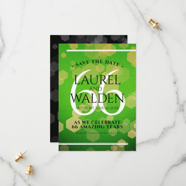 Elegant 66:e årsdagen för Titanite Bröllop Spara Datumet (Fram/Back In Situ)