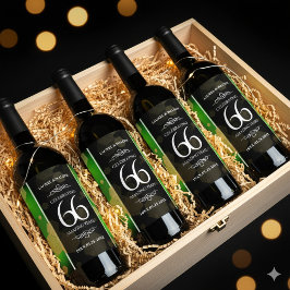 Elegant 66:e årsdagen för Titanite Bröllop Vinflaska Etikett