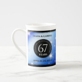 Elegant 67:e årsdagen för Star Sapphire Bröllop Benporslin Mugg