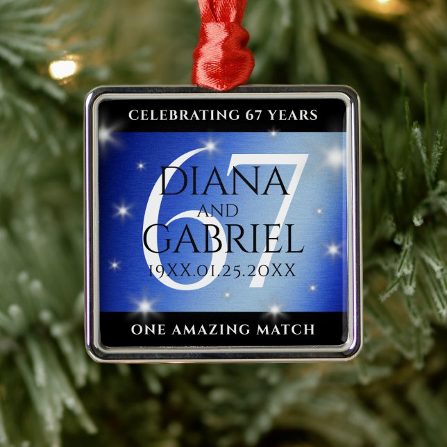 Elegant 67:e årsdagen för Star Sapphire Bröllop Julgransprydnad Metall (Träd)