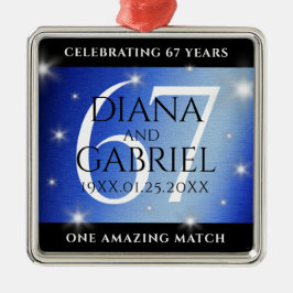 Elegant 67:e årsdagen för Star Sapphire Bröllop Julgransprydnad Metall