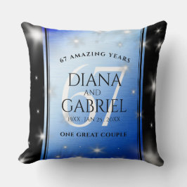 Elegant 67:e årsdagen för Star Sapphire Bröllop Kudde