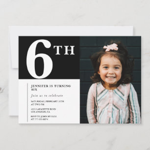 Elegant 6-års inbjudan Svart Chic Foto