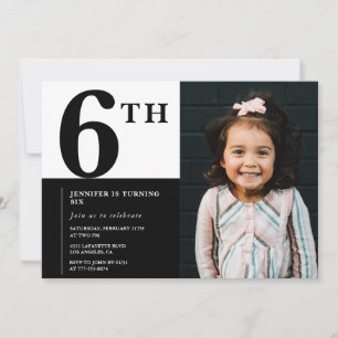 Elegant 6-års inbjudan Tjej Chic Foto