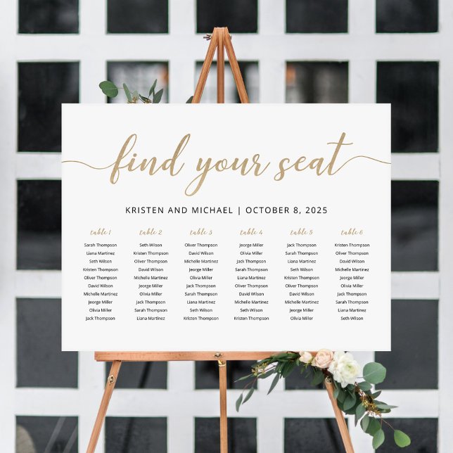 Elegant 6 Bord Hitta ditt platsschema Poster (Skapare uppladdad)