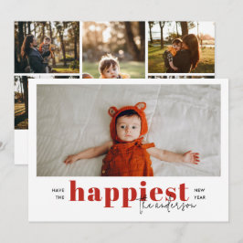 Elegant 6 Fotokollage har det bästa nyåret Julkort