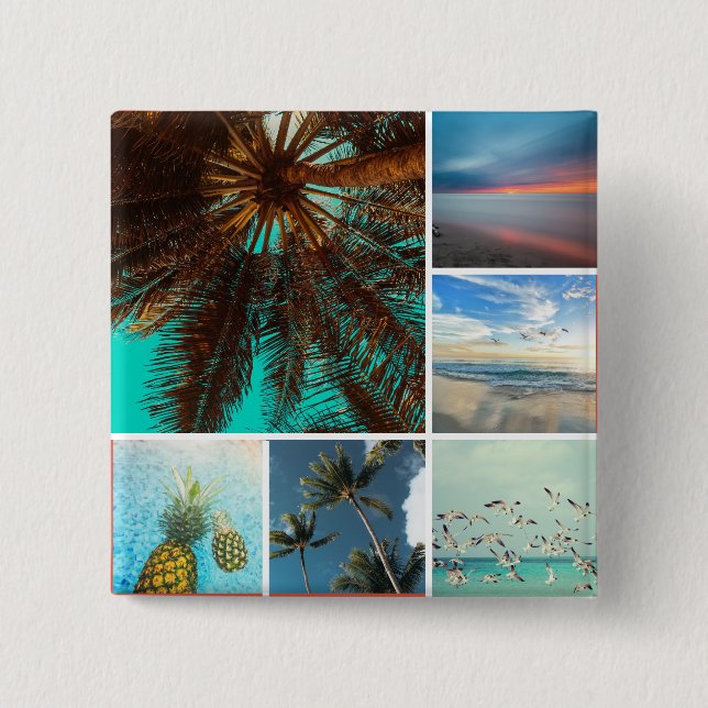 Elegant 6 Personlig för fotokollage Knapp (Framsida)