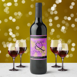 Elegant 6e 33:e 47:e Amethyst Bröllop-årsdagen Vinflaska Etikett