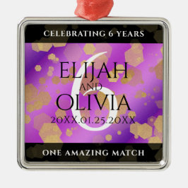 Elegant 6e Amethyst Bröllop-årsdagen Julgransprydnad Metall