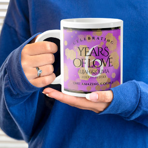 Elegant 6e Amethyst Bröllop-årsdagen Jumbo Mugg