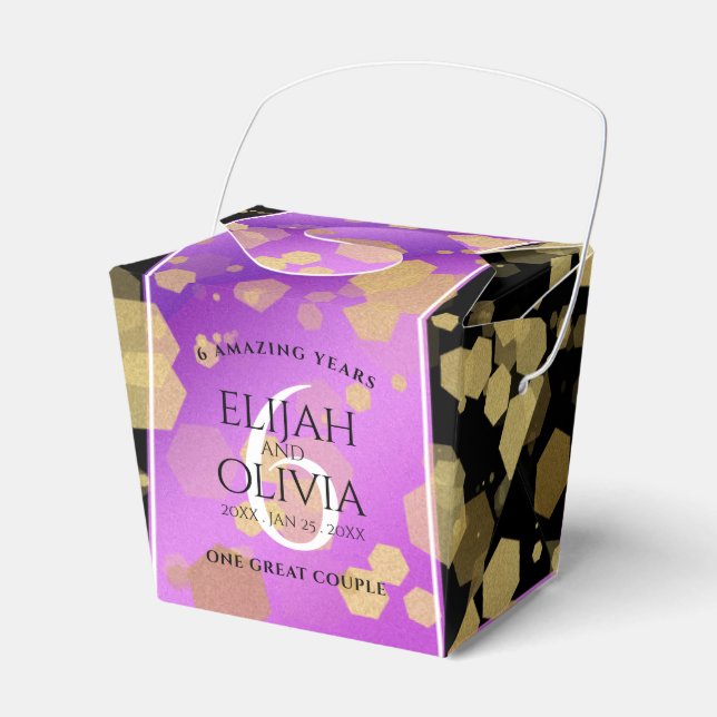 Elegant 6e Amethyst Bröllop-årsdagen Presentaskar (Framsidan Sidan)