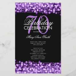 Elegant 70-årsfirande Program Lila Meny