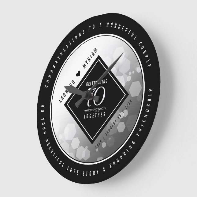 Elegant 70:e årsdagen av Platinum Bröllop Stor Klocka (Vinkel)