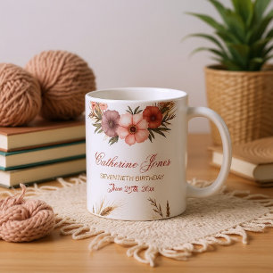 Elegant 70:e födelsedagen Mugg för farmor - Boho-C