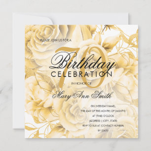 Elegant 70:e Födelsedagsfesten Blommigt Guld
