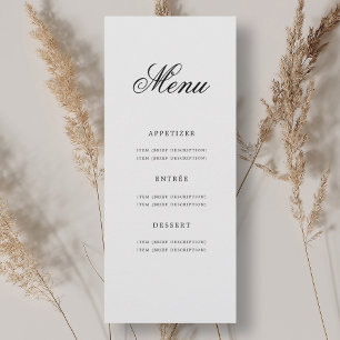 Elegant 70:e Födelsedagsfesten Menu Silver Inbjudningar