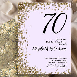 Elegant 70:e födelsedagsinbjudan Guld Sequins Inbjudningar