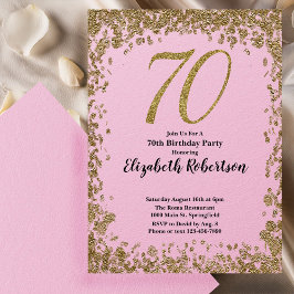 Elegant 70:e födelsedagsinbjudan med Guld-sekvense Inbjudningar