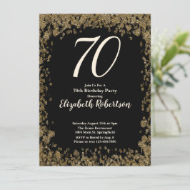 Elegant 70:e födelsedagsinbjudan med Guld-sekvense Inbjudningar