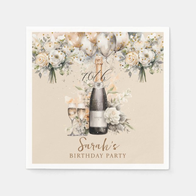 Elegant 70:e överraskande Födelsedagsfesten Pappersservett (Framsidan)