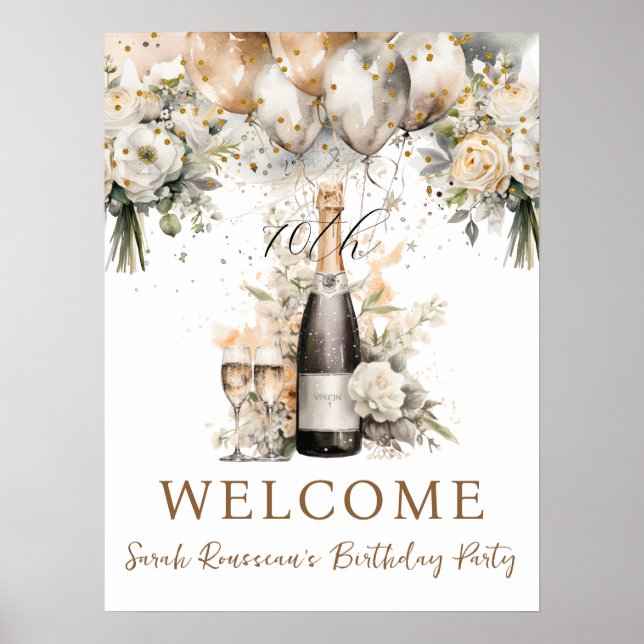 Elegant 70:e överraskande Födelsedagsfesten Poster (Framsidan)