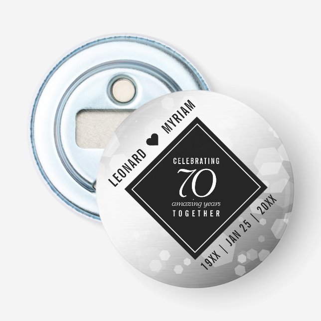 Elegant 70:e platinumårsdagen Bröllop Flasköppnare (Framsidan)