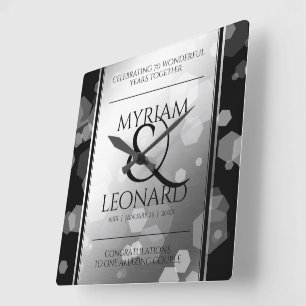 Elegant 70:e platinumårsdagen Bröllop Fyrkantig Klocka