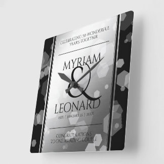 Elegant 70:e platinumårsdagen Bröllop Fyrkantig Klocka