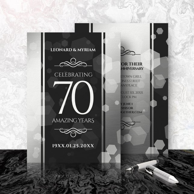 Elegant 70:e platinumårsdagen Bröllop Inbjudningar (Skapare uppladdad)